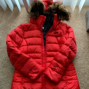 north face womens red jacket